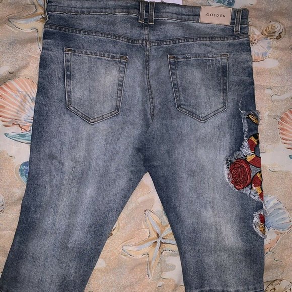 NWT Golden Denim Jeans: Snake and Roses W38 L34 - Picture 4 of 7